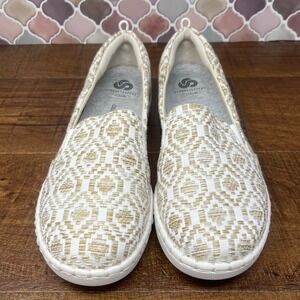 Clarks Cloudsteppers - Step Glow Slip-On - Natural (Tan)/White -‎ Size 8.5